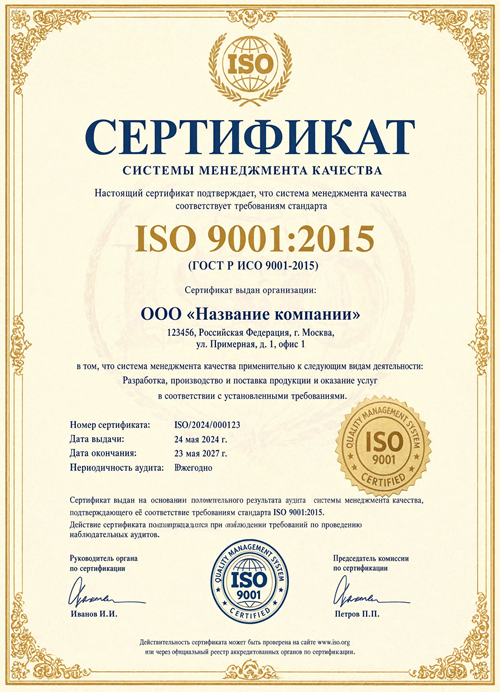 Сертификат ISO 9001