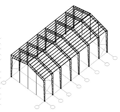 Расчёт металлического каркаса ангара 10 на 52 метра